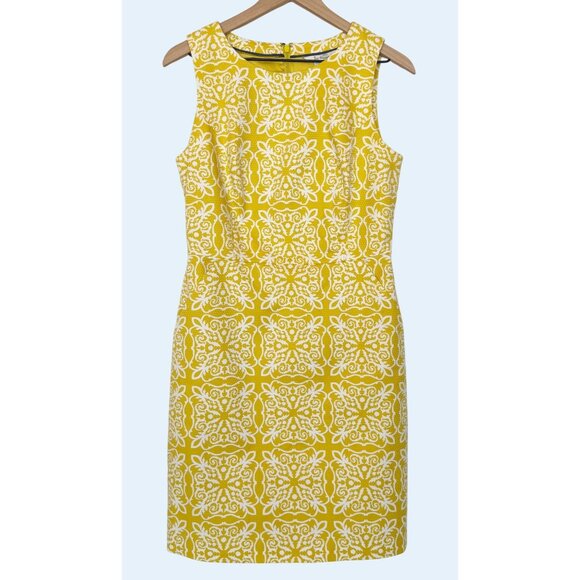 BODEN Talia Mimosa Woodblock Printed Sheath Dress Sz 6 - Picture 2 of 8